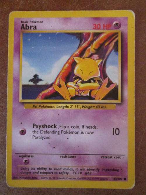 Pokemon Abra played card