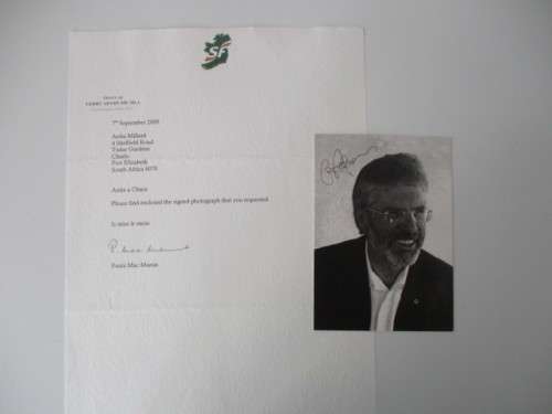 AUTOGRAPHED / SIGNED - GERRY ADAMS - IRISH POLITICIAN