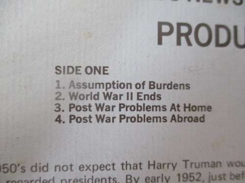 VINTAGE LP - THE PRESIDENCY OF HARRY S. TRUMAN  1974 HEAR  HIM NOW!!!  great condition!!!
