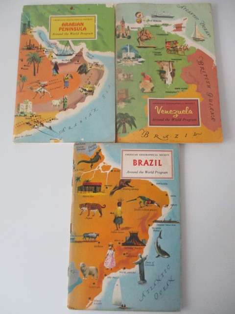 AMERICAN GEOGRAPHICAL SOCIETY - AROUND THE WORLD 3 BOOKS  1960`S