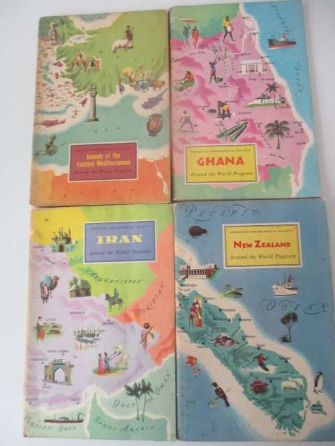 AMERICAN GEOGRAPHICAL SOCIETY - AROUND THE WORLD 4 BOOKS  1960`S