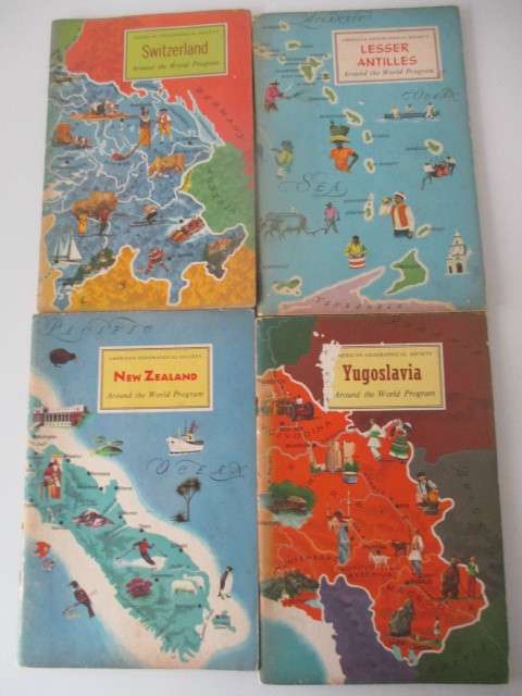 AMERICAN GEOGRAPHICAL SOCIETY - AROUND THE WORLD 4 BOOKS  1960`S