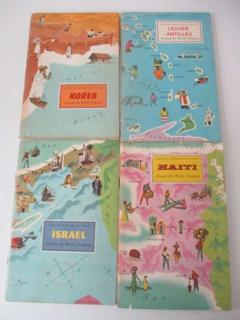 AMERICAN GEOGRAPHICAL SOCIETY - AROUND THE WORLD 4 BOOKS  1960`S