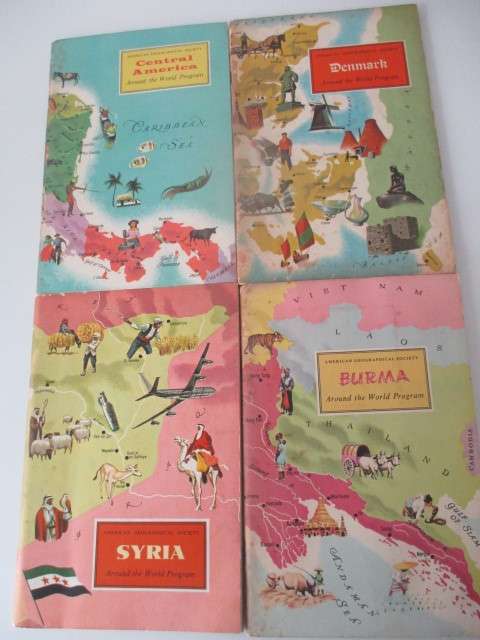 AMERICAN GEOGRAPHICAL SOCIETY - AROUND THE WORLD 4 BOOKS  1960`S