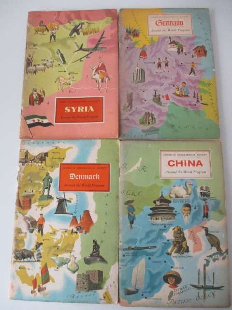 AMERICAN GEOGRAPHICAL SOCIETY - AROUND THE WORLD 4 BOOKS  1960`S