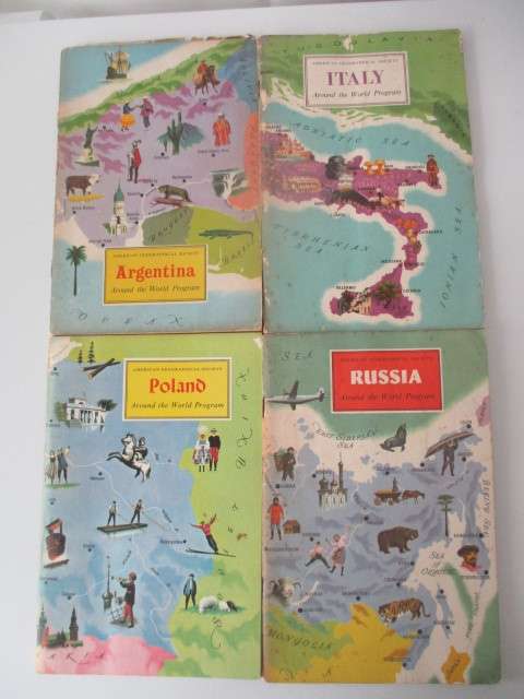 AMERICAN GEOGRAPHICAL SOCIETY - AROUND THE WORLD 4 BOOKS  1960`S
