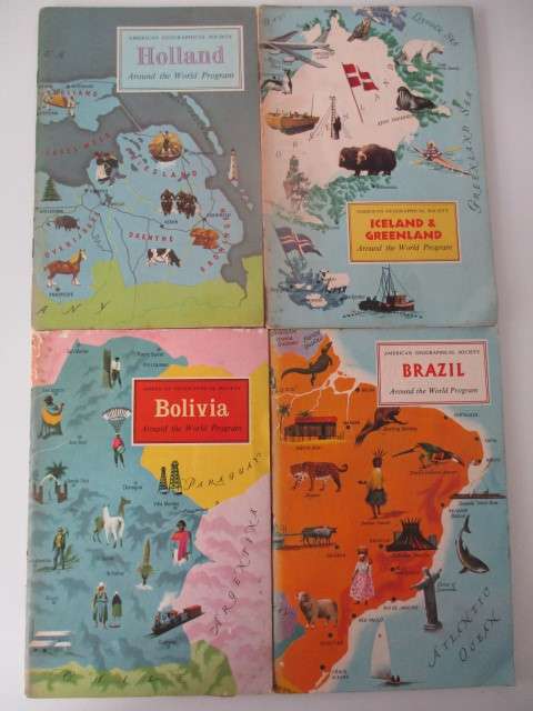 AMERICAN GEOGRAPHICAL SOCIETY - AROUND THE WORLD 4 BOOKS  1960`S