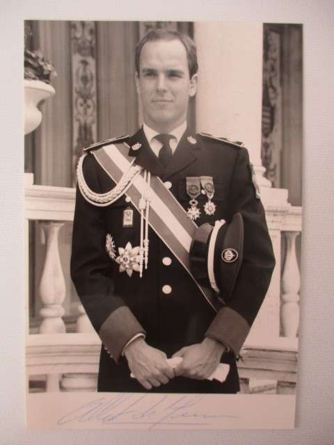 AUTOGRAPHED / SIGNED - VERY YOUNG PRINCE ALBERT OF MONACO
