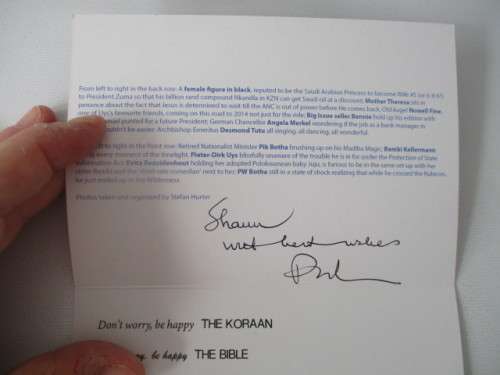 AUTOGRAPHED / SIGNED - PIETER DIRK UYS AS EVITA 2013