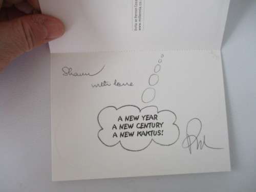 AUTOGRAPHED / SIGNED - PIETER DIRK UYS AS EVITA  SIGNED CARD