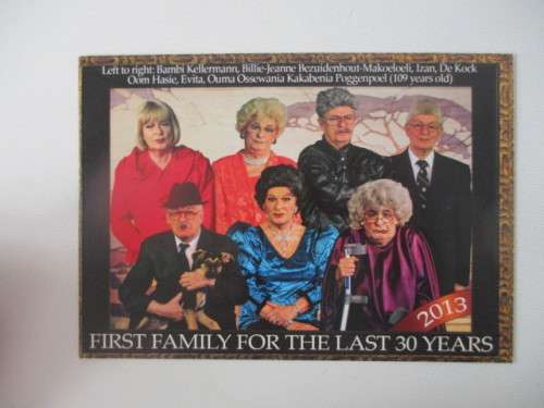 AUTOGRAPHED / SIGNED - PIETER DIRK UYS AS EVITA  SIGNED CARD