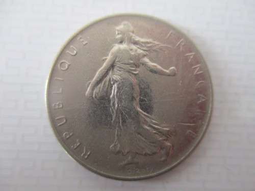 FRANCE  1 FRANC  COIN - 1964  - ERROR COIN S MISSING IN  FRANCAISE