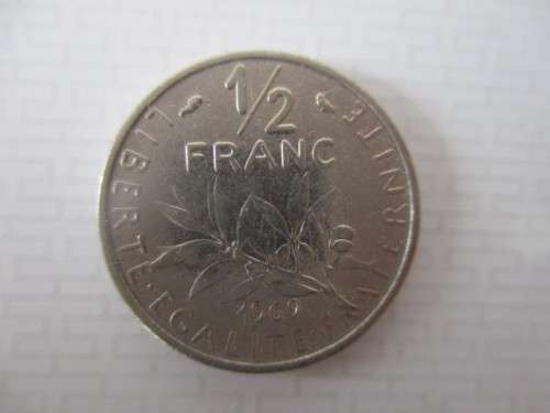 FRANCE 1/2 FRANC  1969 COIN