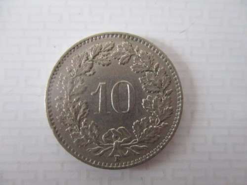 SWITZERLAND - 10 RAPPEN COIN   - 1957
