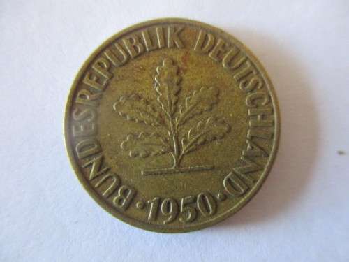 GERMANY -  10 PFENNIG - 1950 LOVELY DETAIL