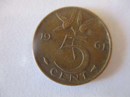 HOLLAND 5c  COIN - 1961
