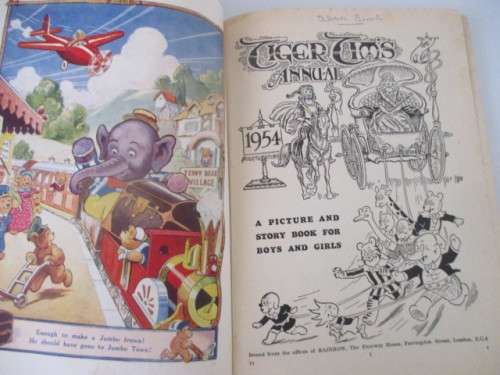 VINTAGE TIGER TIMS ANNUAL - 1954  - SPINE COVER MISSING
