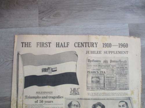 VINTAGE NEWSPAPER 1910-1960 THE FIRST HALF CENTURY - JUBILEE SUPPLEMENT