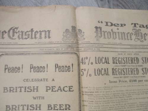ANTIQUE NEWSPAPER - THE EASTERN PROVINCE HERALD -  1918