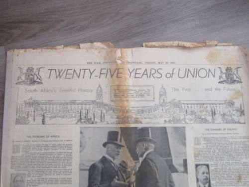 VINTAGE NEWSPAPER - THE JOHANNESBURGER / TRANSVAAL  25 YEARS OF THE UNION 1935
