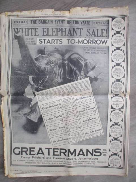 VINTAGE NEWSPAPER - THE JOHANNESBURGER / TRANSVAAL  25 YEARS OF THE UNION 1935