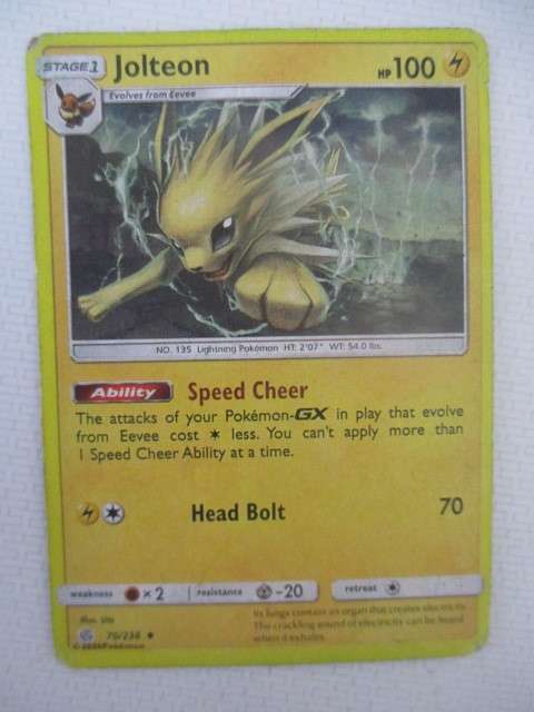 POKEMON - JOLTEON - CARD BIT WORN - COSMIC ECLIPSE
