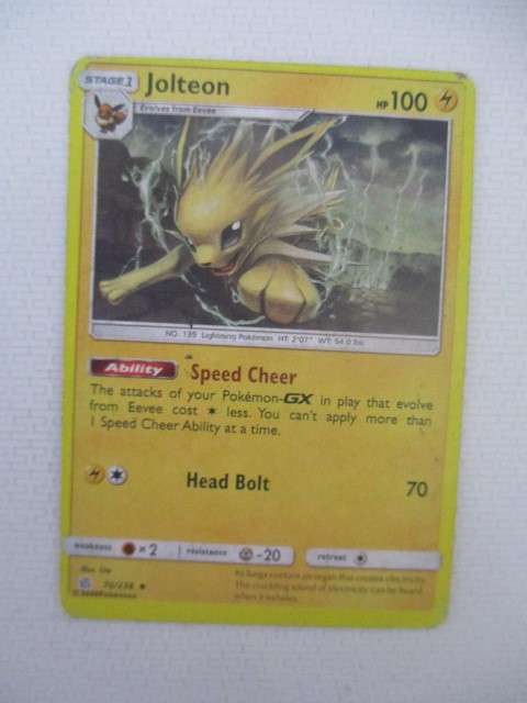 POKEMON - JOLTEON - CARD BIT WORN - COSMIC ECLIPSE