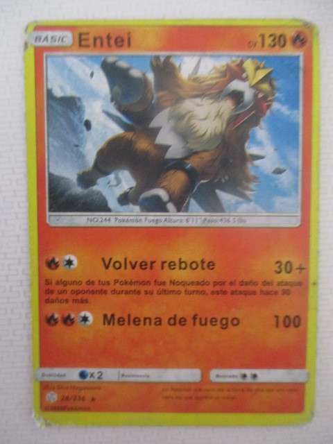 POKEMON - ENTEI - SPANISH CARD - COSMIC ECLIPSE - CARD BIT WORN