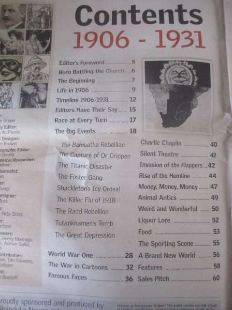 VINTAGE NEWSPAPER -  100 YEARS -  SUNDAY TIMES 1906-1931