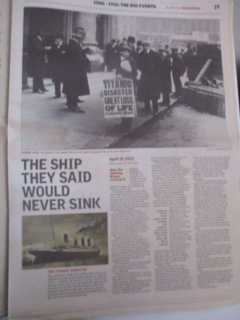 VINTAGE NEWSPAPER -  100 YEARS -  SUNDAY TIMES 1906-1931