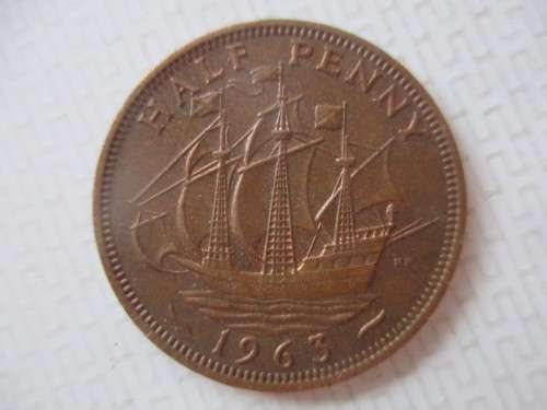 GREAT BRITAIN -  1963 HALF PENNY COIN