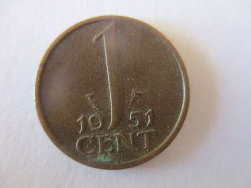 NETHERLANDS 1c COIN  - 1951  - GREAT DETAIL