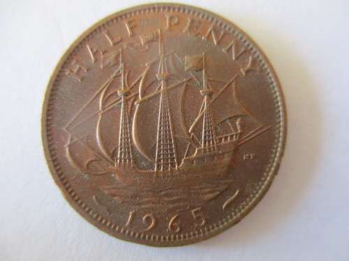 GREAT BRITAIN - HALF PENNY -  1965 - GREAT DETAIL COIN