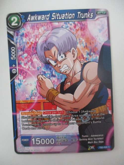 DRAGON BALL Z - COLOSSAL WARFARE CARD  -  AWKWARD SITUATION TRUNKS