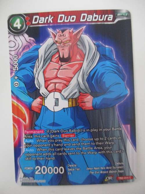 DRAGON BALL Z - COLOSSAL WARFARE CARD  -  DARK DUO DABURA