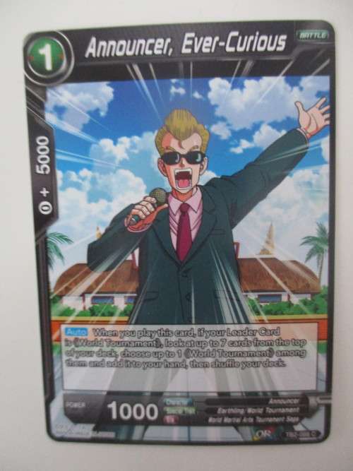 DRAGON BALL Z  TRADING CARD - COLOSSAL WARFARE -    ANNOUNCER EVER-CURIOUS