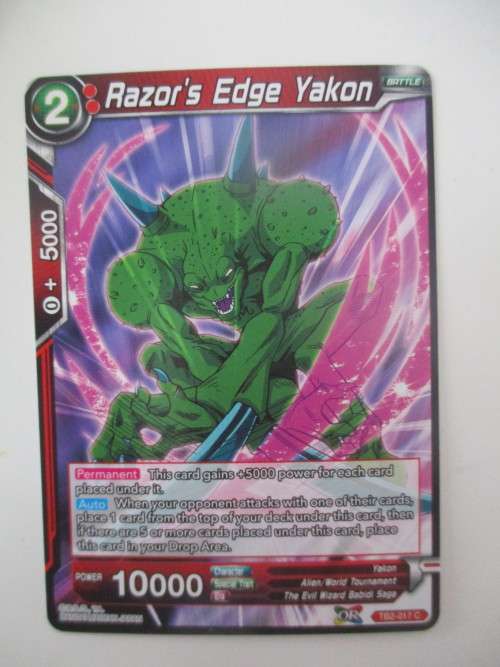 DRAGON BALL Z  TRADING CARD - COLOSSAL WARFARE -   RAZORS EDGE YAKON
