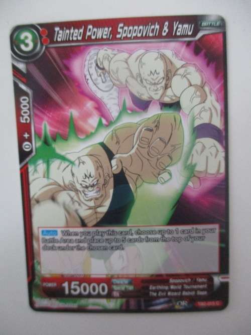 DRAGON BALL Z  TRADING CARD - COLOSSAL WARFARE -   TAINTED POWER SPOPPVICH and YAMU