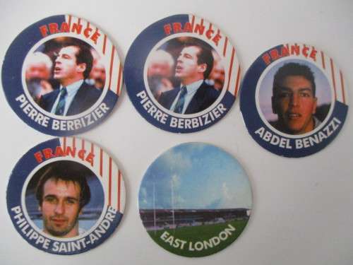 VINTAGE  RUGBY TAZOS - FRANCE - 5 PIECES - ARLENCO - 95 WORLD CUP