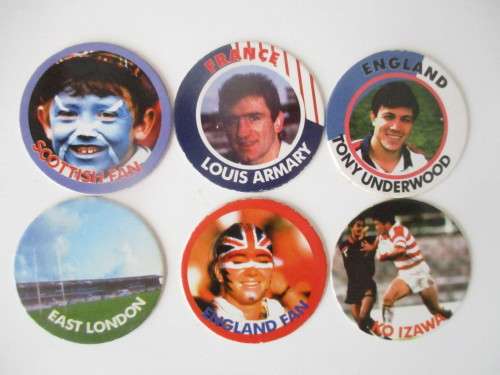 VINTAGE TAZOS RUGBY VARIOUS FROM 95 WORLD CUP 6  PIECES