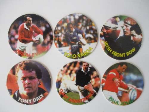 VINTAGE RUGBY TAZOS - VARIOUS FROM 95 WORLD CUP 6 PIECES