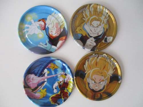 DRAGON BALL - Z LOT OF 4 METAL TAZOS