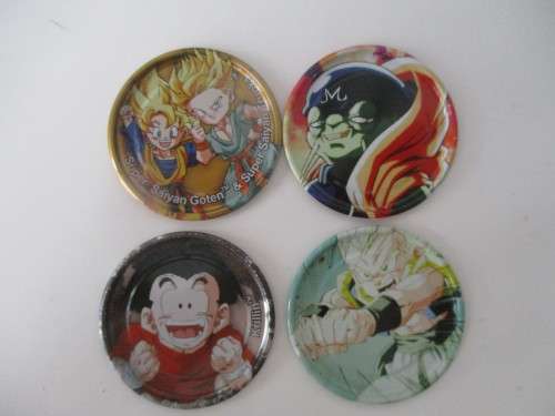 DRAGON BALL - Z LOT OF 4 METAL TAZOS