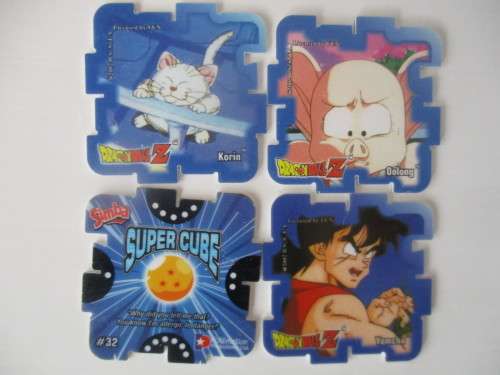 DRAGON BALL Z - LOT OF 4 SUPER CUBE TAZOS