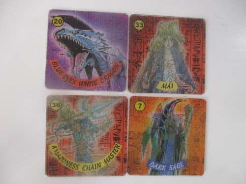 YU-GI-OH LOT OF 4 HOLOGRAPHIC 3D  TAZOS