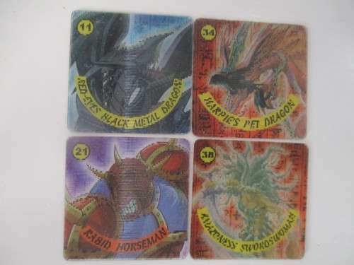 YU-GI-OH LOT OF 4 HOLOGRAPHIC 3D  TAZOS