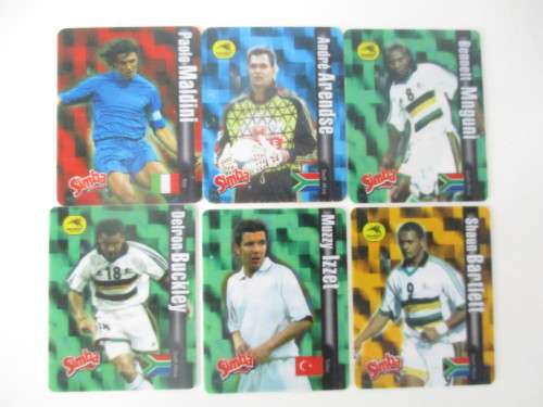 SIMBA SOCCER ICONS WORLD SOCCER TAZOS 6 PIECES