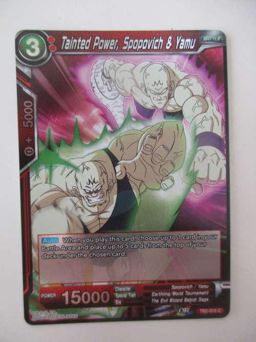 DRAGON BALL Z TRADING CARD -  FOIL CARD TAINTED POWER SPOOPOVICH and YAMU