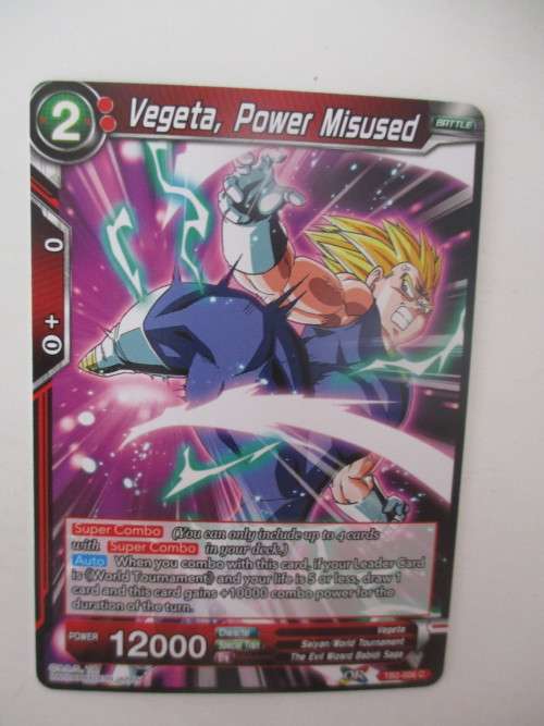 DRAGON BALL Z TRADING CARD -  VEGETA POWER MISUSED