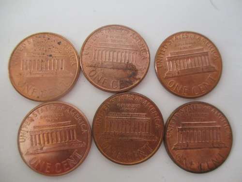AMERICA LOT OF  6 1c  COINS -  1995 -  1997 -  2007 -  1985 -  1983 -  1996